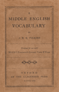 Cover of A Middle English Vocabulary, 1922 Edition (First Edition)